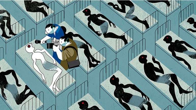 A ilustração de André Carrilho que venceu o grande prémio do World Press Cartoon no ano passado