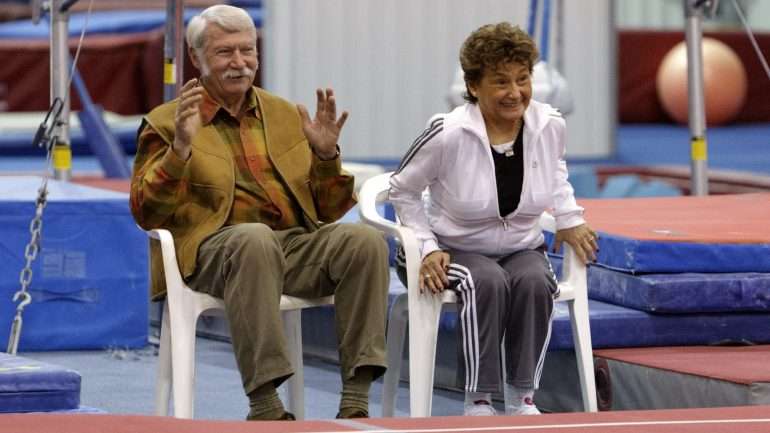 Bela e Marta nas instalações do rancho Karolyi em Huntsville, no Texas (EUA)