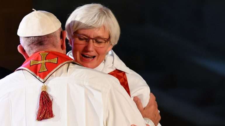 Francisco encontrou-se com Antje Jackelén, a líder da Igreja da Suécia