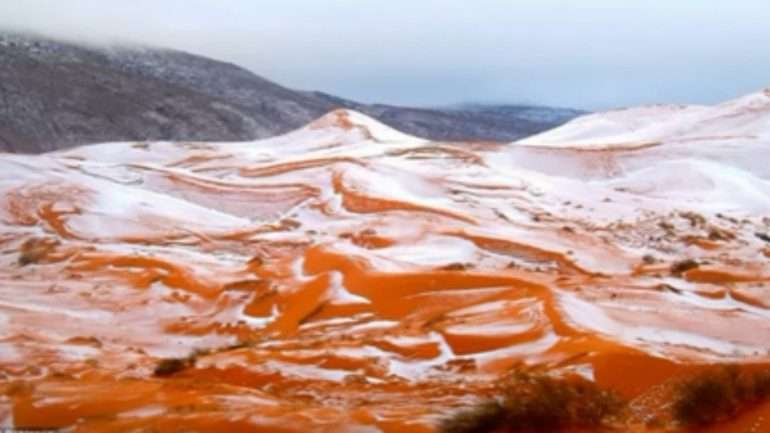 É a primeira vez, em 37 anos, que neva no maior e mais quente deserto do planeta