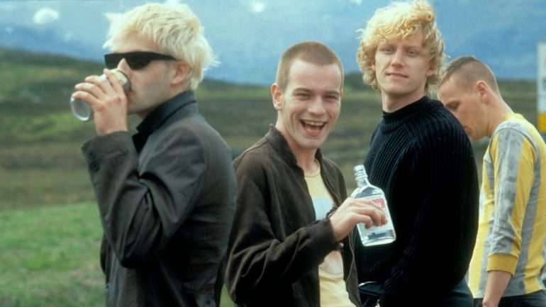 Os protagonistas no "Trainspotting" original, com Ewan McGregor ao centro