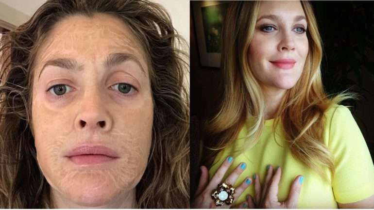 A atriz Drew Barrymore falou da máscara em Fevereiro. Está esgotada até final de Maio.