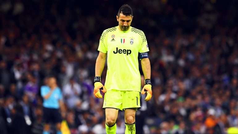 Buffon perdeu três finais da Champions: em 2003, com o AC Milan; em 2015, com o Barcelona; e em 2017, com o Real Madrid