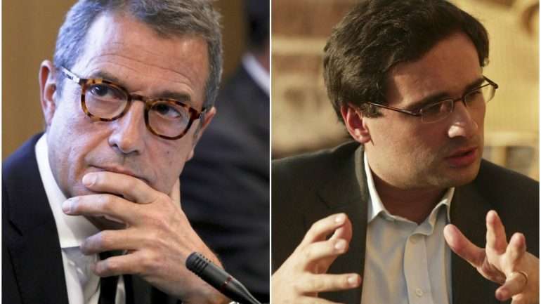 António Mexia, presidente da EDP (à esquerda). Miguel Barreto, ex-diretor-geral da Energia entre 2004 e início de 2008 (à direita)