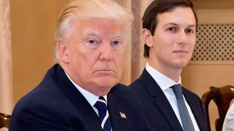 Kushner falava numa conferência de imprensa na Casa Branca depois de ter sido ouvido pela Comissão dos Serviços Secretos do Senado