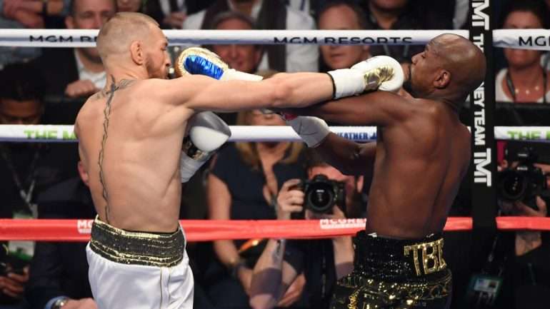 McGregor começou melhor, combate ainda esteve aberto até meio mas Mayweather tomou depois conta da luta e venceu por TKO