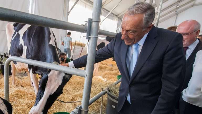 No final da visita Marcelo Rebelo de Sousa foi convidado a discursar tendo cumprimentado os produtores