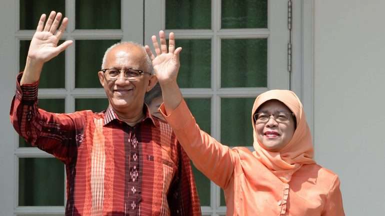 Halimah Yacob e o marido, Mohammed Abdullah Alhabshee
