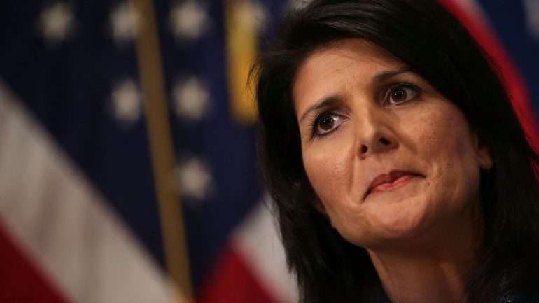 Nikki Haley, antiga governadora da Carolina do Sul, é a atual embaixadora dos EUA nas Nações Unidas