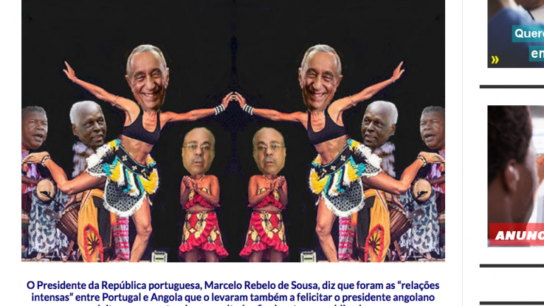 Print screen do artigo publicado no jornal online Folha 8