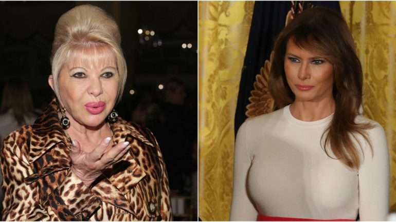 Ivana Trump (à esquerda) e Melania Trump (à direita)