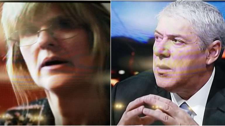 À esquerda, a série policial; à direita, José Sócrates