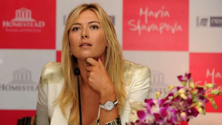 Maria Sharapova numa ação de promoção em Deli, em novembro de 2012
