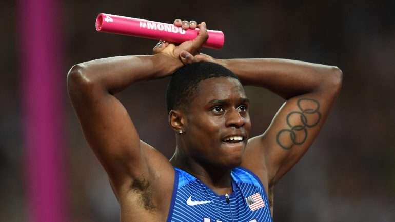 Christian Coleman ganhou duas medalhas de prata nos Mundiais de Londres de 2017, onde chegou com a melhor marca (9.82)