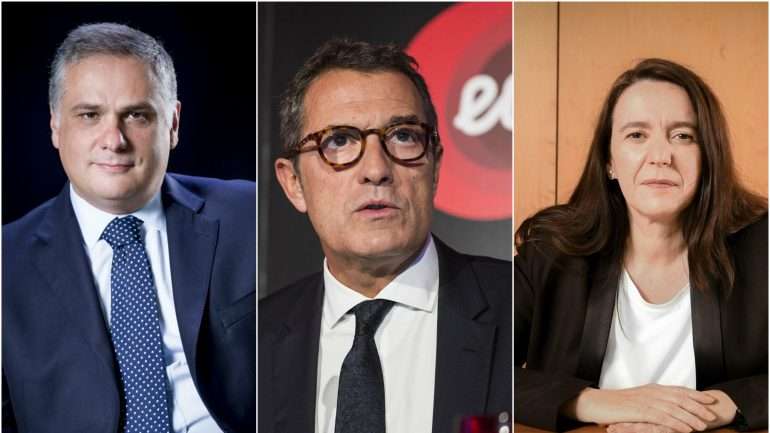 Jorge Seguro Sanches (secretário de Estado da energia), António Mexia (presidente da EDP, e Cristina Portugal de Andrade (presidente da ERSE)