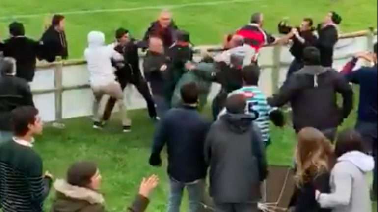 Imagem do vídeo de António Seixas, que captou vários momentos de agressão no jogo Direito-Agronomia