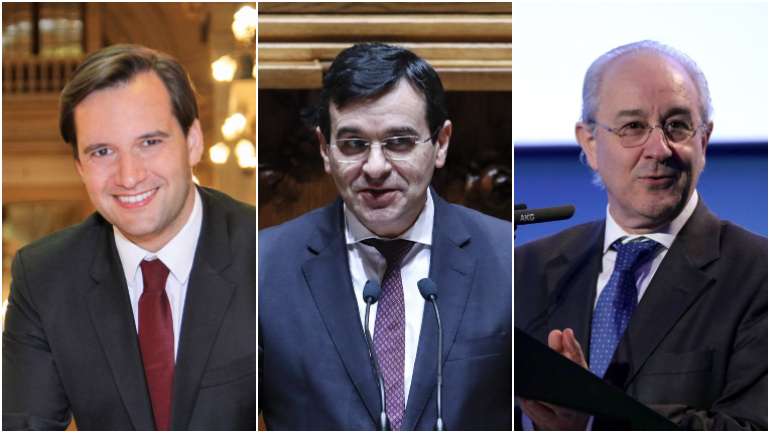 Ricardo Baptista Leite (à esquerda) abriu a polémica ao pedir a demissão "hoje, aqui e agora" do ministro da Saúde, Adalberto Campos Fernandes (ao centro). Rui Rio (à direita) diz que não é o seu "estilo" pedir a demissão de ministros
