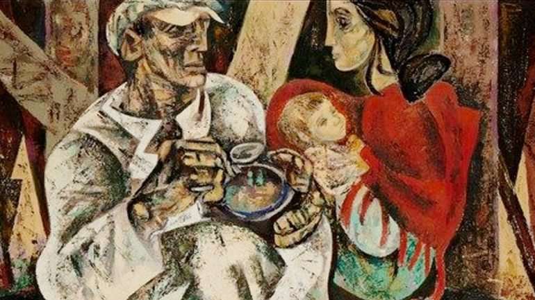 Pormenor de "Almoço do Trolha", obra emblemática que Júlio Pomar criou no fim da década de 40 e que não viu durante mais de 50 anos