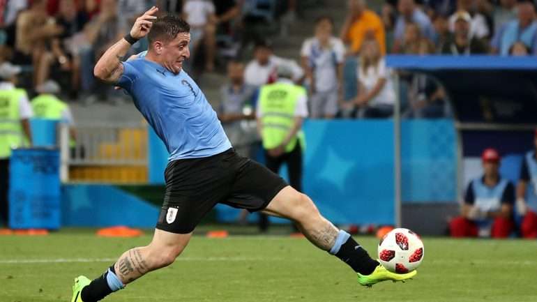 Cristian Rodríguez entrou na segunda parte quando o resultado já estava feito: 2-1 para o Uruguai
