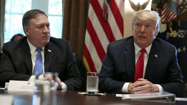 Mike Pompeo e Donald Trump na Casa Branca