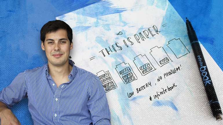 Pedro Lopes pegou no quadro branco que tinha no quarto e transformou-o num caderno reutilizável. Hoje, tem 22 anos e fatura 250 mil euros
