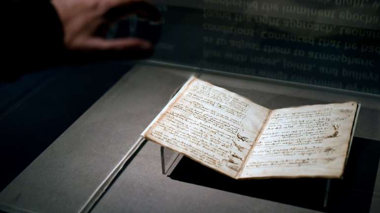 O "Codex Leicester" foi comprado em 1994 por Bill Gates. Não voltou ao Reino Unido desde então