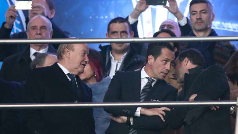 Pinto da Costa assistiu à final na tribuna do Municipal de Braga ao lado de Pedro Proença e Frederico Varandas