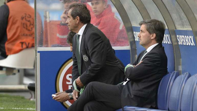 Bruno de Carvalho e Octávio Machado num jogo do Sporting realizado no estádio do Dragão frente ao FC Porto