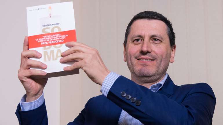 Frederic Martel, na quarta-feira, durante uma apresentação do livro "No Armário do Vaticano" (na edição italiana com o título "Sodoma"), em Roma