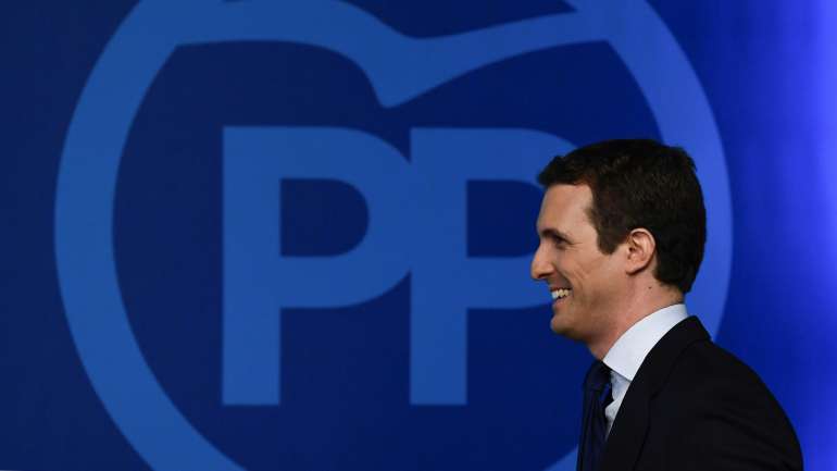 Pablo Casado lidera o Partido Popular, o mais votado da direita, desde 2018
