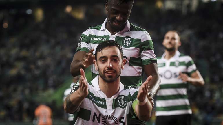 Bruno Fernandes celebrou desta forma a sexta grande penalidade convertida em sete tentativas desde que chegou ao Sporting