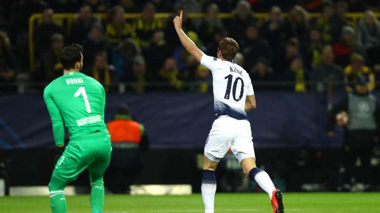 Harry Kane, que falhou a primeira mão dos oitavos por lesão, marcou o único golo do triunfo do Tottenham em Dortmund