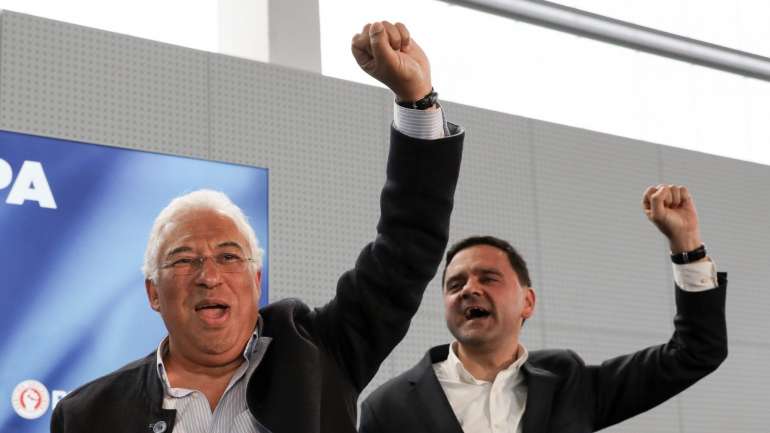 António Costa esteve num almoço em Gaia com o seu cabeça-de-lista, Pedro Marques