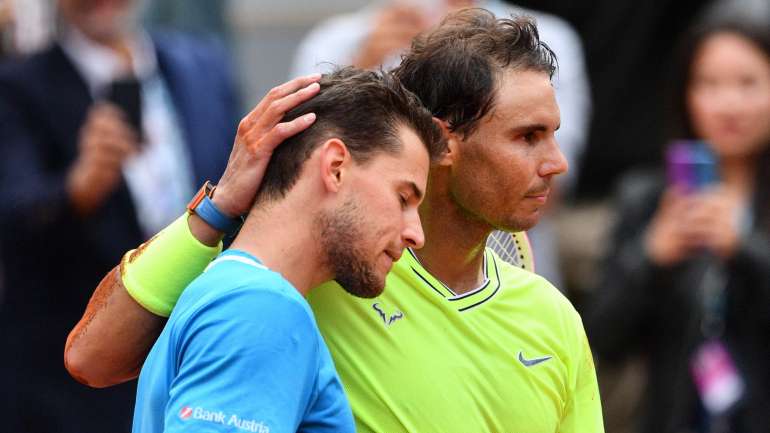 Rafa Nadal ganhou o primeiro set por 6-3, perdeu o segundo por 7-5 e venceu os dois seguintes por 6-1 e 6-1