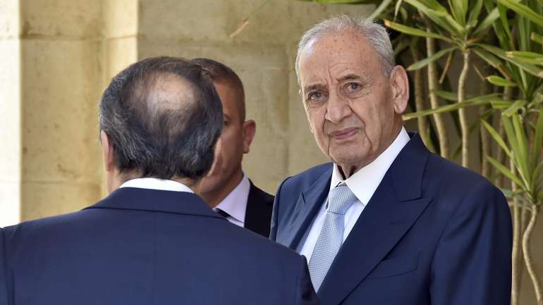 O PR do governo libanês Nabih Berri, em Beirute