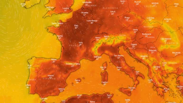 Previsão das temperaturas para quinta-feira