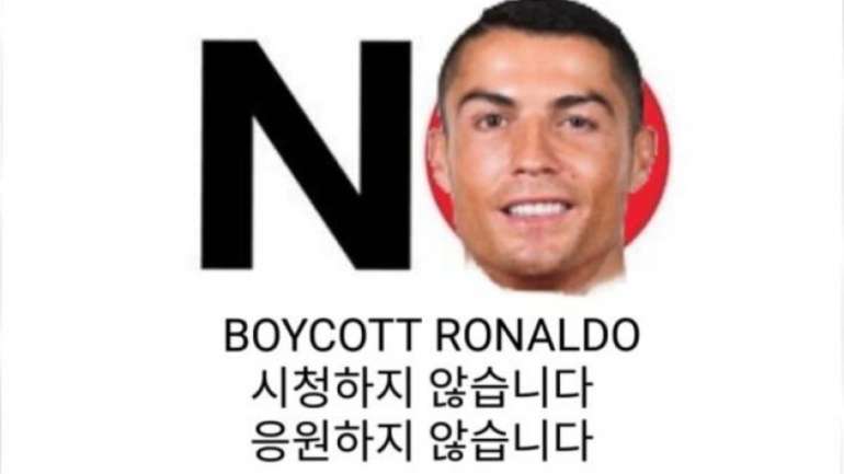 Imagem da campanha contra Cristiano Ronaldo