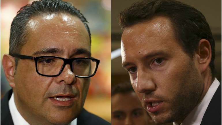 À esquerda, Pardal Henriques, assessor jurídico do sindicato. À direita, André Matias de Almeida, porta-voz da Antram