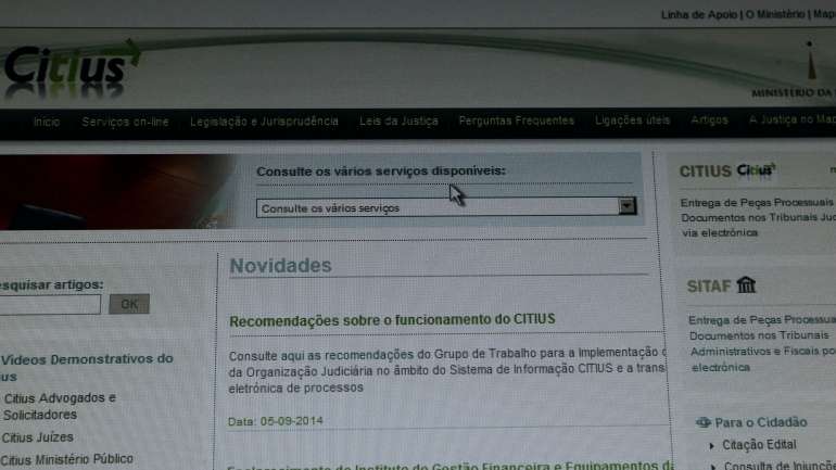 Plataforma Citius esteve em baixo 44 dias em 2014