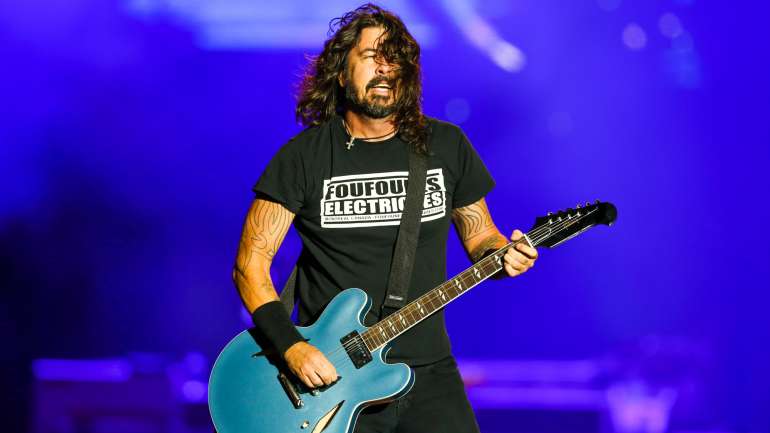 Dave Grohl na atuação da edição brasileira do Rock in Rio, em setembro
