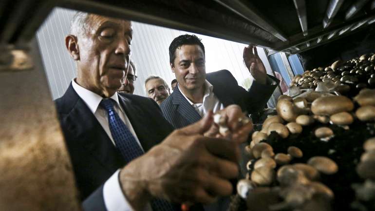 Marcelo Rebelo de Sousa visitou a empresa em 2016. Aqui surge ao lado do líder da Sousacamp, Artur Sousa