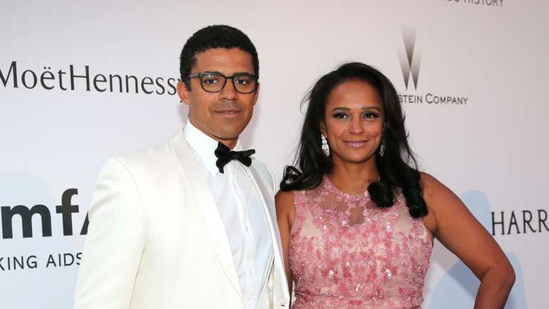 Sindika Dokolo, colecionador de arte congolês, e a mulher Isabel dos Santos