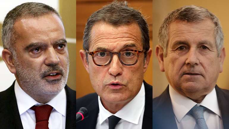 Paulo Teixeira Pinto, ex-presidente executivo do BCP, António Mexia, líder da EDP, e Vasco de Mello (Grupo José de Mello)