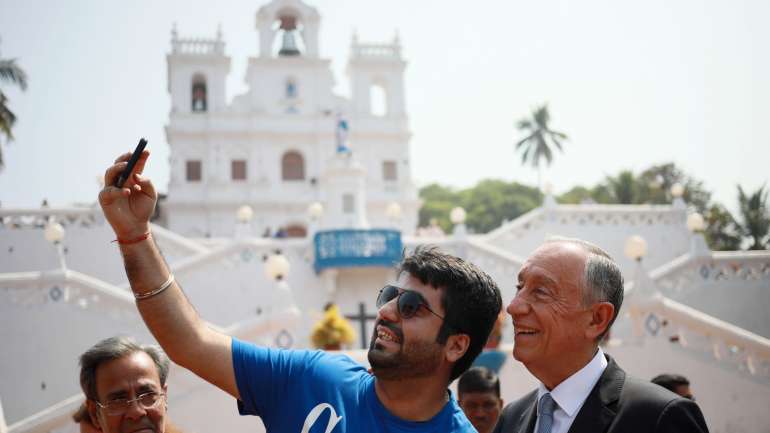 A primeira paragem do dia foi a Igreja da Imaculada Conceição, para Marcelo assistir à missa, a única celebrada em português em Goa.