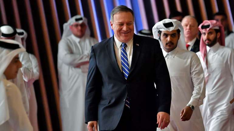 Mike Pompeo, chefe da diplomacia dos EUA. O acordo deverá levar à retirada de todas as tropas americanas do Afeganistão.