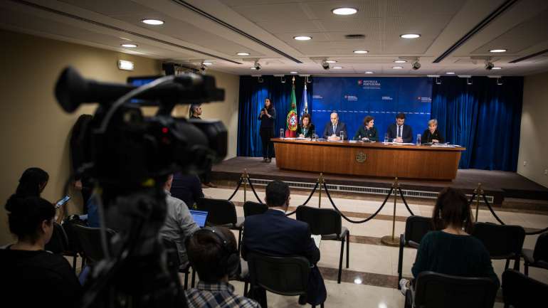 Os ministros da Presidência, da Saúde, da Educação, da Economia, do Trabalho e da Segurança Social