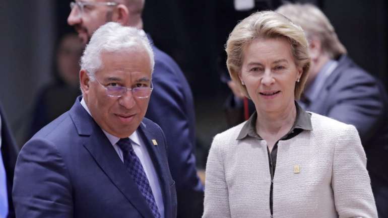 António Costa e Ursula von der Leyen, presidente da Comissão Europeia.