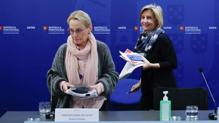 Este sábado, a ministra da Saúde Marta Temido (à direita) anunciou novo modelo uniforme para comunidade científica pedir dados à DGS. As críticas continuam