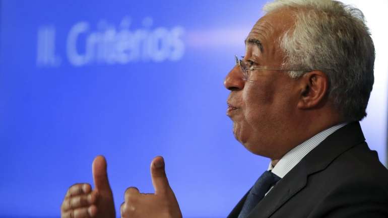 Costa durante a apresentação das novas regras para a terceira fase de desconfinamento