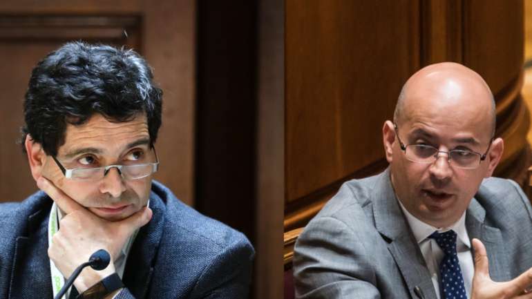 António Ramalho, presidente do Novo Banco, e João Leão, ministro das Finanças.